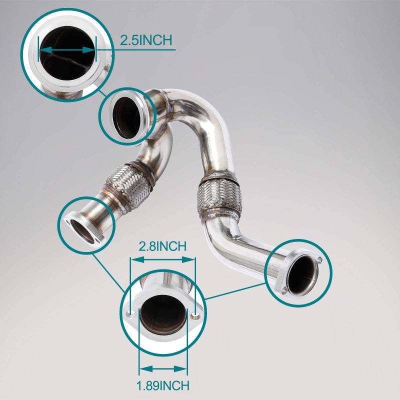 HQPASFY Turbocharger Y-Pipe Up Pipe for 2003-2007 Ford 6.0L Powerstroke Diesel Replaces# 679-011, 5C3Z6K854CA - Image 3